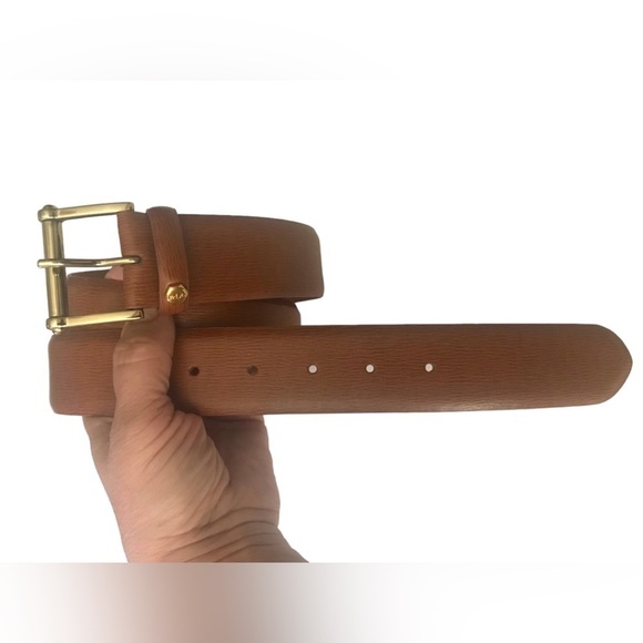 LRL Lauren Ralph Lauren Woman’s Belt Brown Leather Belt Gold Buckle Size Medium